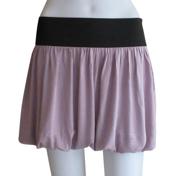 Bebe Bubble Skirt Lilac Zipper Back Black Waistband - Picture 1 of 4